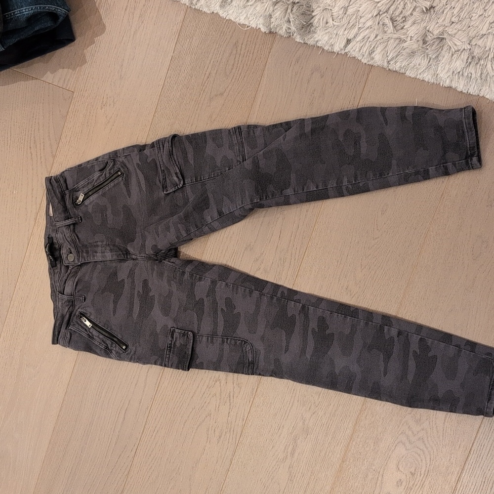 Mavi Women's Skinny Camo Jeans in Charcoal Gray